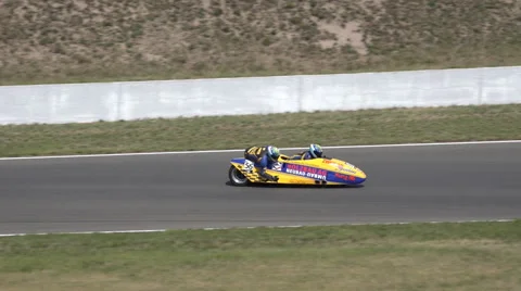 4k Sidecar motorsports courve racing Germany Stock Footage 59593534