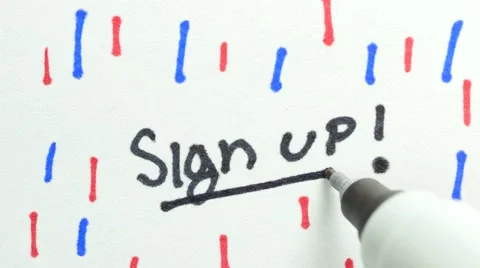 4K Sign Up Being Wrote On Paper Stock Footage 52558053