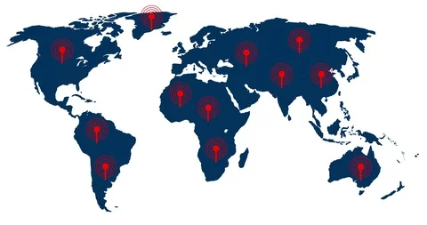 4K Signal , World Map Animation Stock Footage 111150044