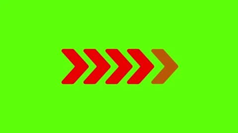 4K Silhouette Arrows Animation in Red Color Isolated on Green Chroma Key Ba.. Stock Footage 303069208