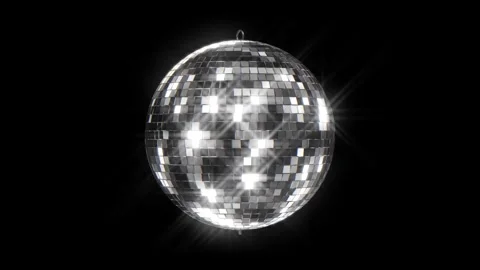 4K Silver Mirrored Disco Ball Reflective Tiles and Subtle Light Rays Stock-Footage 332157222