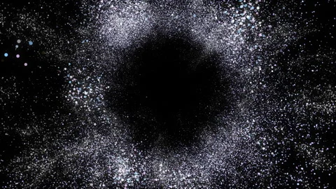 4k Silver Particles Explosion. Motion Background. Colorful glitter particle. Stock Footage 304219174