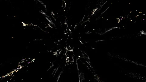 4k Silver Particles Explosion. Motion Background. Colorful glitter particle. Stock Footage 304221779