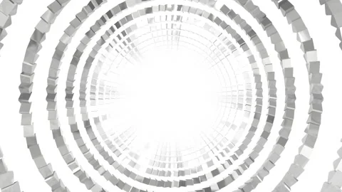 4k Silver Ring Spiral Tunnel Moving Abstract Background Seamless Loop Stock Footage 143609818