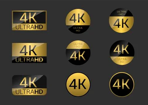 4K simple badges Stock Illustration