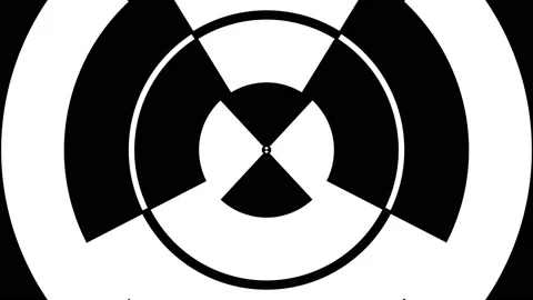 4K Simple Black and White Circular Complex Pattern Optical Background Loop Stock Footage 195763197