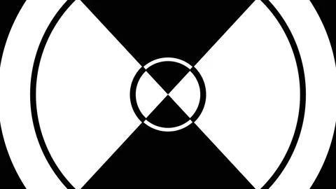 4K Simple Black and White Circular Complex Pattern Optical Background Loop Stock Footage 195763291