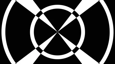 4K Simple Black and White Circular Complex Pattern Optical Background Loop Stock Footage 195766918