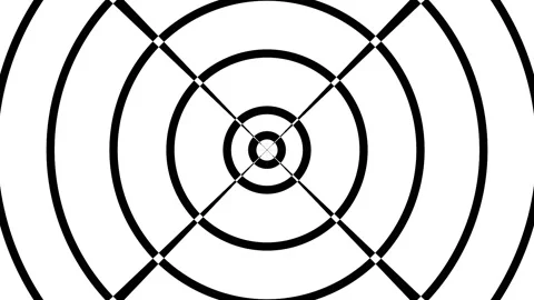 4K Simple Black and White Circular Complex Pattern Optical Background Loop Видео 195767036