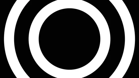 4K Simple Black and White Circular Complex Pattern Optical Background Loop Stock Footage 195767077