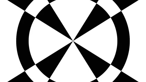 4K Simple Black and White Circular Complex Pattern Optical Background Loop Stock Footage 195767090