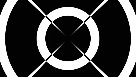 4K Simple Black and White Circular Complex Pattern Optical Background Loop Stock Footage 195767091