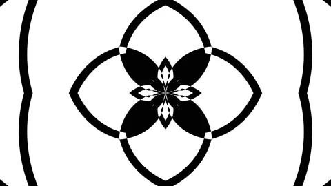 4K Simple Black and White Circular Complex Pattern Optical Background Loop Видео 195767540