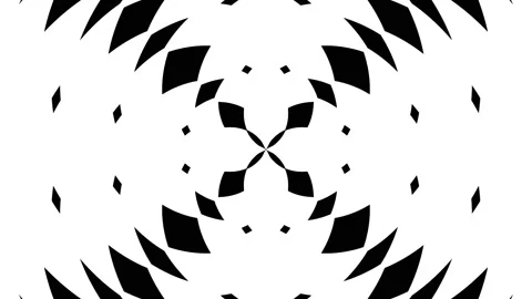4K Simple Black and White Circular Complex Pattern Optical Background Loop Stock Footage 195768955