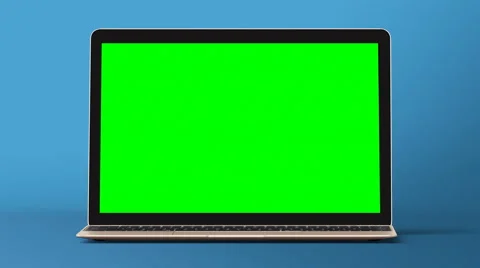 4k - Simple computer with green screen Stock Footage 62611497
