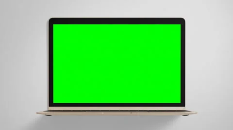 4K - Simple laptop macbook front view green screen Stock Footage 62276389