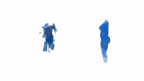 4K Simulation of a fat woman gaining weight and computer design Video stock 81389286
