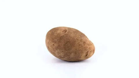 4k - Single potato rotating on white background Video stock 71901533