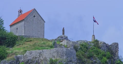 4K Sinj old town Stock Footage 45975092