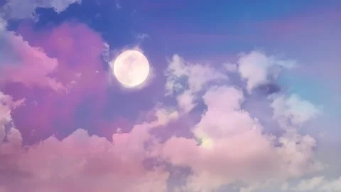 4K Sky and Full Moon Timelapse, Beautiful background, Sky Timelapse Stock Footage 169436489