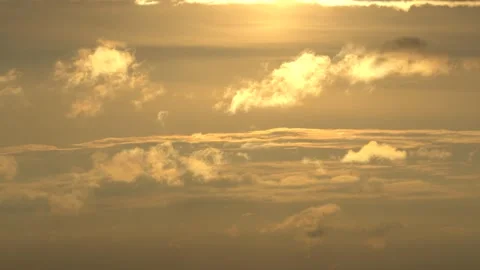4K Sky on sunset. Beautiful background, Sky fly of skyscrapers, Orange sky with Video stock 155274179