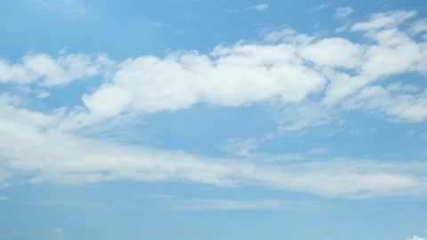 4K Sky Time lapse, Clear very nice soft blue sky, white rolling Stock Footage 157388146