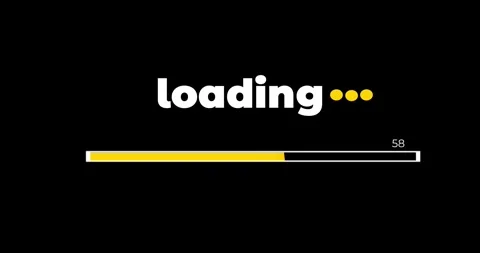 4k slim yellow progress bar animated on black background. Stock Footage 255112546