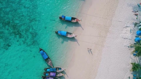 4K Slow Aerial Drone Flyover on Koh Phi Phi, Thailand Stock Footage 75655554