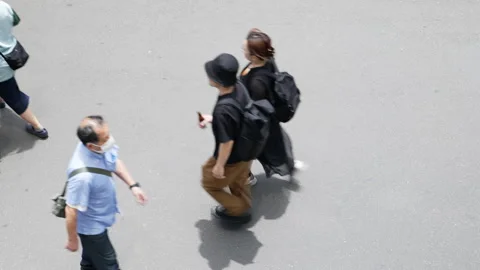 4K Slow Commuter Crowd Walking . Stock Footage 245279306