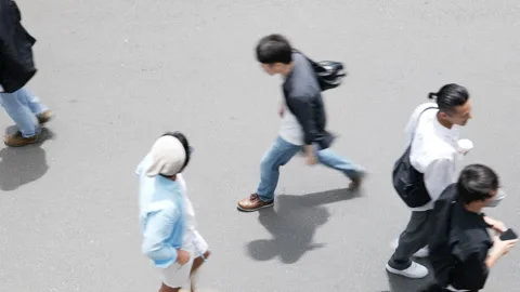 4K Slow Commuter Crowd Walking Stock Footage 245965227