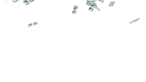 4K Slow Motion Animation of Heap of Stack of Dollar Bills Falling Stock Footage 101777284