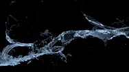 4K Slow Motion Blue Vortex Water Flow With A Splashes Isolated With Alpha Matte Stock Footage