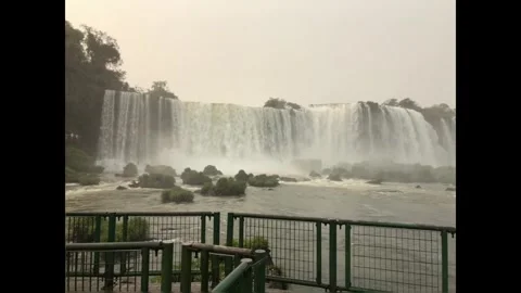 4K Slow Motion cascading waterfalls at Iguazu Falls, Brazil Stock Footage 323924741