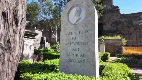4K Slow Motion Detail Of August Von Goethe Memorial Video stock 336280708