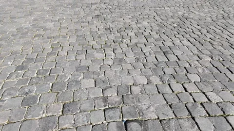4K Slow Motion Detail Of Authentic Roman Sampietrini Pavement 動画素材 332274947