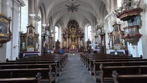 4K Slow Motion Detail Of Monastery High Altar Video stock 333918443