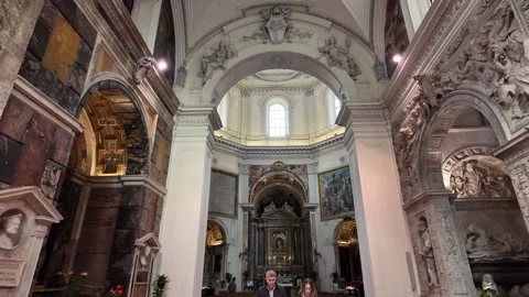 4K Slow Motion Detail Of Octagonal Dome And Art Santa Maria Della Pace Stock-Footage 333262392