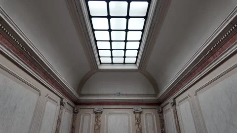 4K Slow Motion Detail Of Translucent Glass Ceiling Diffusing Light Stock-Footage 332873357