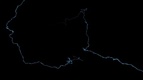 4K Slow Motion Electrical Arc Lightning Atmospheric Layer on Black Screen Stock Footage 340596115