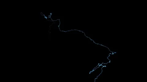 4K Slow Motion Electrical Arc Lightning Atmospheric Layer on Black Screen Video stock 341461522