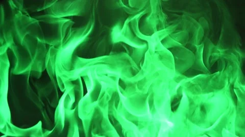 4K - Slow Motion Green Fire Background. ... | Stock Video | Pond5