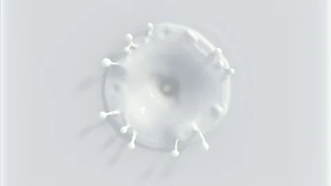 4k Slow-motion milk dropping and splashing forming a beautiful crown splash Stock Footage 109625119