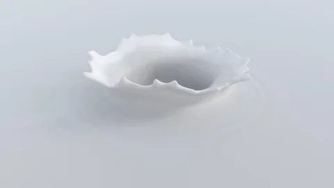 4k Slow-motion milk dropping and splashing forming a beautiful crown splash Stock Footage 109916322