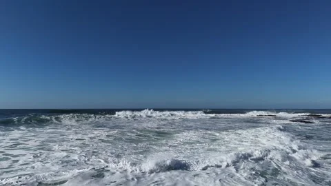 4K Slow Motion Ocean Waves with White Sea Foam Stock Footage 333705035