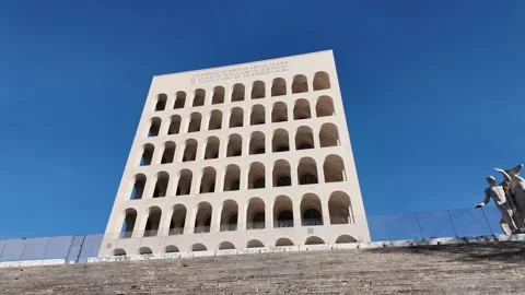 4K Slow Motion Perspective Of Square Colosseum Arches Rome Stock-Footage 332871548