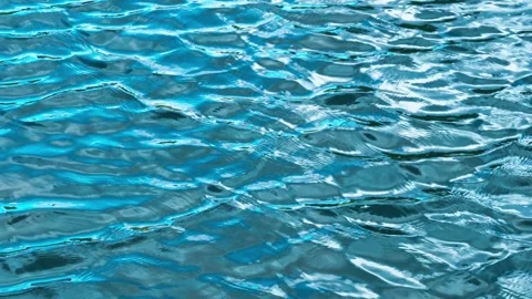 4K Slow Motion Rippling Blue Water. Abstract Liquid Motion Aquamarine Background Stock Footage 312879604