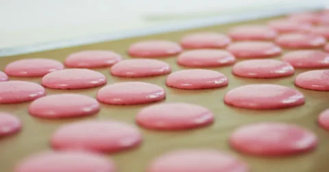 4k slow motion shot of preparing macaroons. Stock Footage 47535477