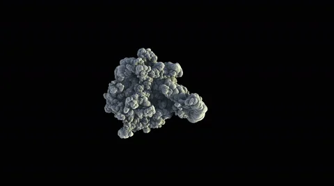 4K slow motion smoke explosion, shockwave effect isolated on black background Stock Footage 52450588