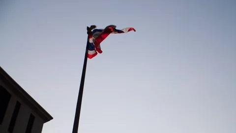 4K Slow motion Thai flag waving in the blue sky in a windy day Stock-Footage 102572547
