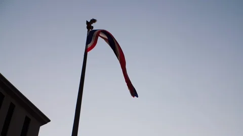 4K Slow motion Thai flag waving in the blue sky in a windy day Stock-Footage 102572552